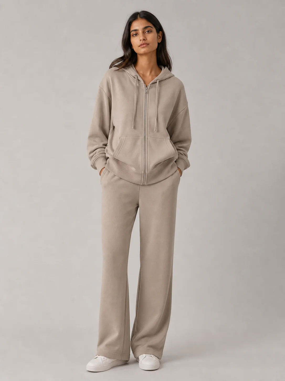Fermuarlı Rahat Hoodie